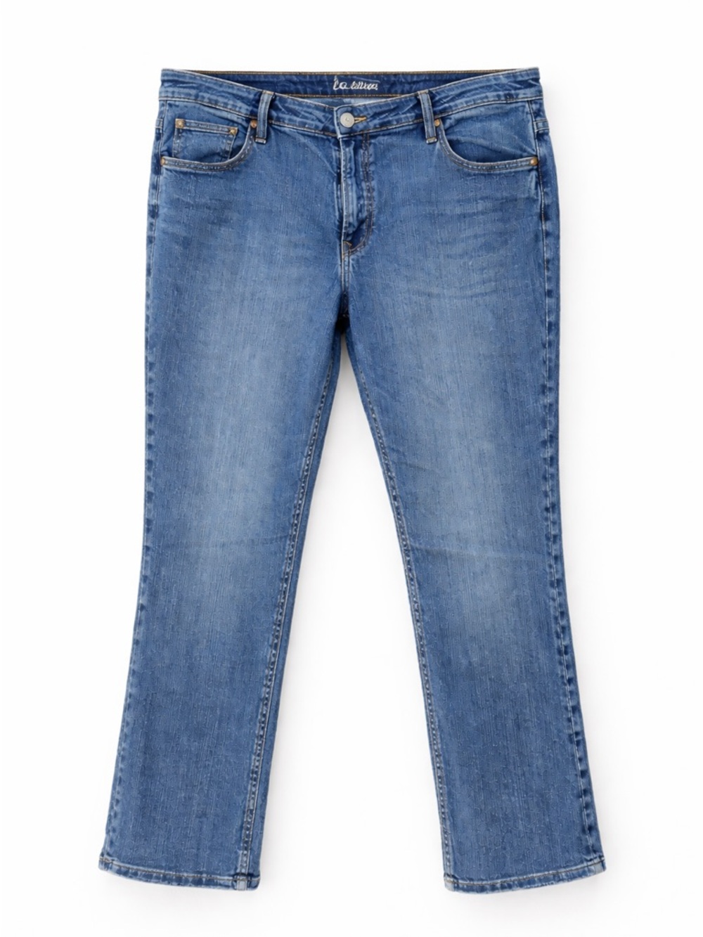 L.A. blues straight leg jeans stretch denim medium wash plus 18WS